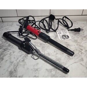 Tool Science 3/4" Red Rotating & Conair 1/2" Curling Irons Hair Care Work *Read